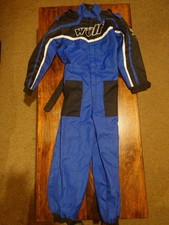 Wulf Racing Overalls  Large Boys  Blue Black And White
