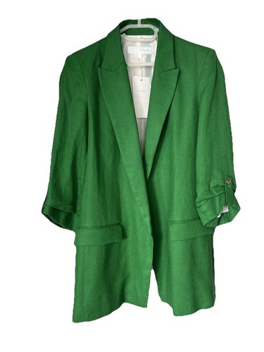Nwt zara green linen blend - zara,
