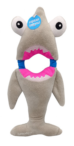Shark dog toy plush squeaky - shark,