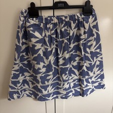 Cath Kidston Blue And White Cotton Bark Skirt Bird Design Lovely Medium