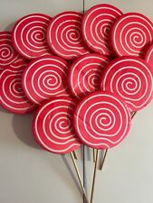 Pink/red hand held fake polystyrene Lollipops show / dance props
