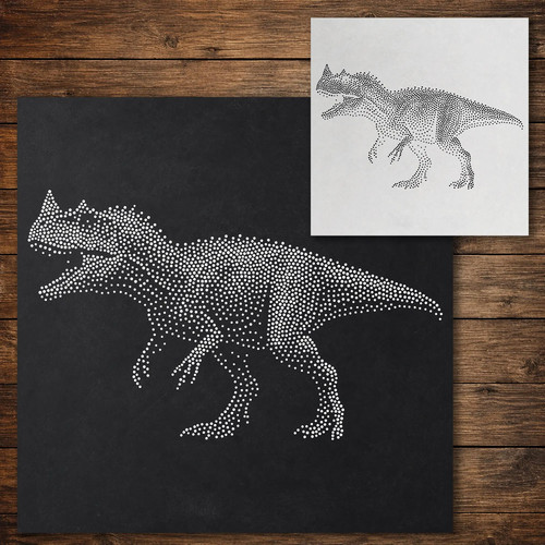 Ceratosaurus dinosaur stipple - ceratosaurus,