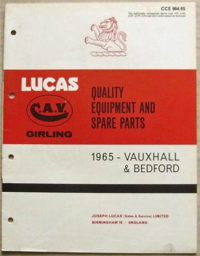 Lucas vauxhall bedford - vauxhall, &