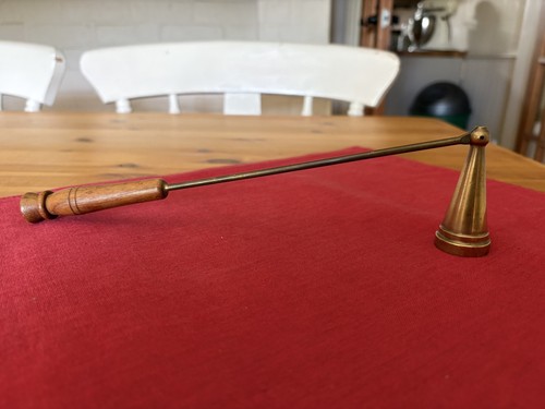 Vintage wooden handled - vintage, brass