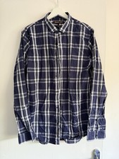 Michael Kora Blue Checkered Smart Slim Fit Shirt Size L