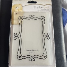 Arts And Crafts Black And Gold Embossing Folder  Forever Friends Heart Frame