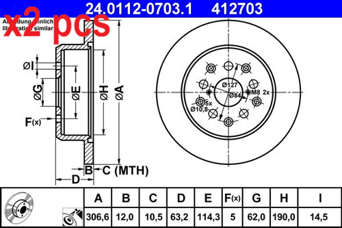 Pcs sides fits lexus gs - l&r,