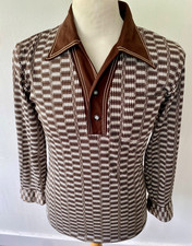 Vintage mens 70s BROWN STRIPE