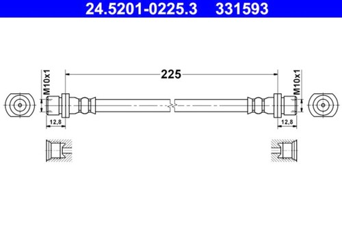 Ate brake hose - hose, toyota