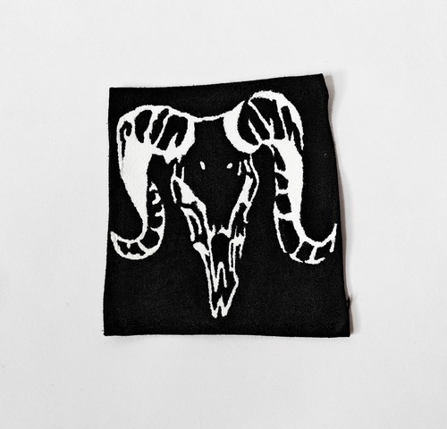 Ram sheep skull - painted, patch