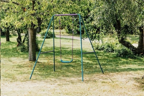 Single seat metal swing set - metal,