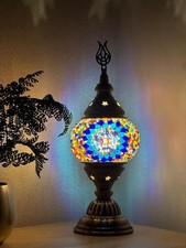 Turkish Moroccan Mosaic Lamp Tiffany Glass Desk Table Lamp Free Bulb & Shipping