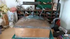 ANTIQUE COPPER KETTLE LARGE COPPER RECTANGULAR KETTLE (a/f)