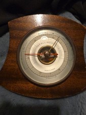 Vintage Wooden Framed Short & Mason Stormoguide Brass Rimmed Wall Barometer VGC