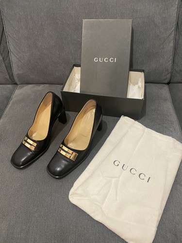 Gucci leather block heel - gucci,