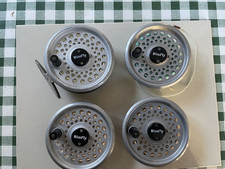 Vintage 3.5" Rimfly Fly Fishing Reel + 3 spare spools. All loaded with line