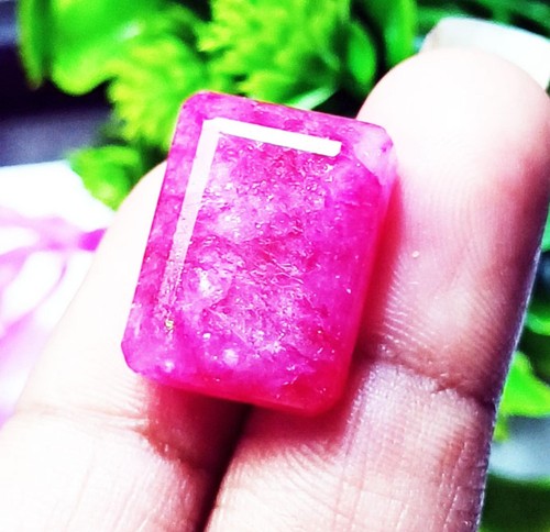 Natural red beryl - natural, cut