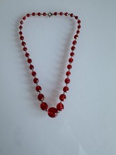 vintage red Czech glass bead