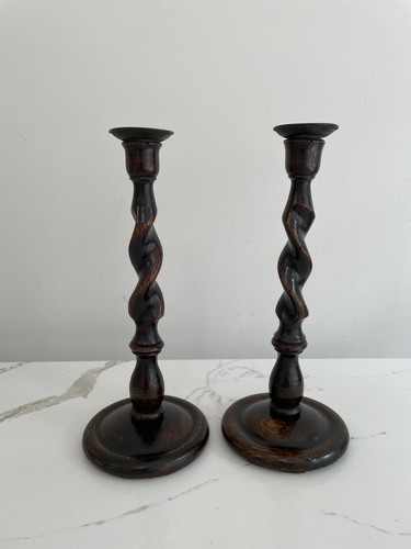 Antique pair wooden - antique, barley