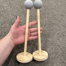 2x Portable Wig Stands Wooden