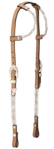 Western silver show bridle - silver,