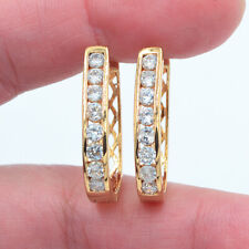 18K Yellow Gold Filled Fashion Multi-Coloured Topaz Huggie Earrings for Women