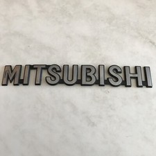 USED  Mitsubishi CHROME Rear 'Mitsubishi' Badge Emblem 150mm X 23mm