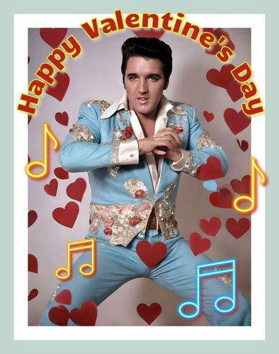 Elvis valentine day card - valentine's,