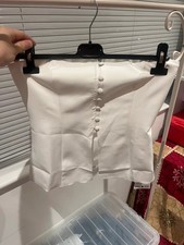 ASOS Design Women’s White Button Boob Tube Cropped Top