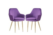 Set 1/2/4 Velvet Fabric Upholstered Armchair Dinning, Home Office Chair