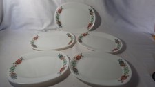 Set of 5 Vintage  Pyrex JAJ Carnaby Tempo Pattern 660 12" Oval Steak Plates