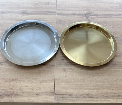 Ikea round metal serving trays - round,