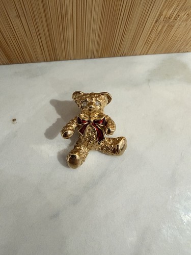 Avon gold tone teddy bear - avon,