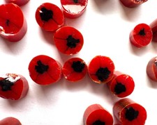 Poppy murrini for glass fusing made with Bullseye 90coe glass