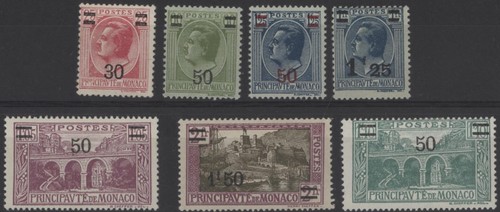 Monaco 1926 1931 surcharge - monaco,