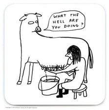 David Shrigley Coaster Drinks Mat Funny Comedy Humour Novelty Cheeky Joke Gift