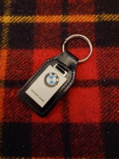 Bmw Black Leather Main Dealer Keyring Fob