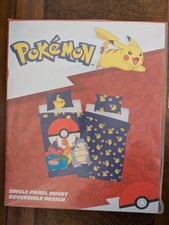 pokemon duvet pillow set, Single Bed, Reversible Design 