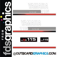 Yamaha 115hp V4 2 stroke outboard engine decals/sticker kit