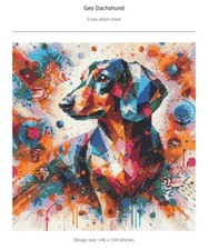 Printed Dachshund cross stitch