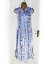 FRENCH CONNECTION Baby Blue Floral Embroidered Boho Midi Dress, Size 10 - BNWT