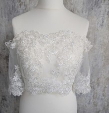 Ivory Off The Shoulder Lace Wedding  Coverup/Bolero..any size