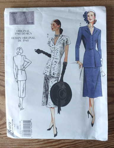 Vintage 1940 vogue v1072 - 1940's,