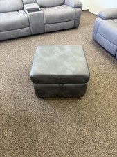 DFS EVANDER GREY STORAGE FOOTSTOOL IN FABRIC RRP £399.99