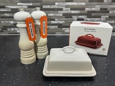 Le Creuset New Meringue Butter Dish & Salt & Pepper Mill Set RRP £131