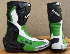 KAWASAKI MOTORBIKE MOTORCYCLE MOTOGP LEATHER RACING BOOTS SHOES