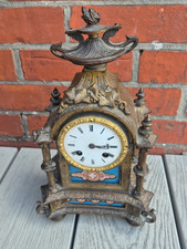 ANTIQUE POUPIN CIE  PARIS  BRASS FRENCH MANTEL CLOCK - SPARES REPAIRS