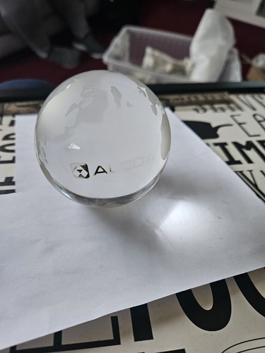 Clear glass globe paperweight - glass,