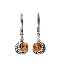 Cognac Amber Drop Earrings