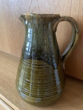 Youghal Irish Studio Pottery 16.5cm high Jug Earthy Green Glaze Cork Ireland